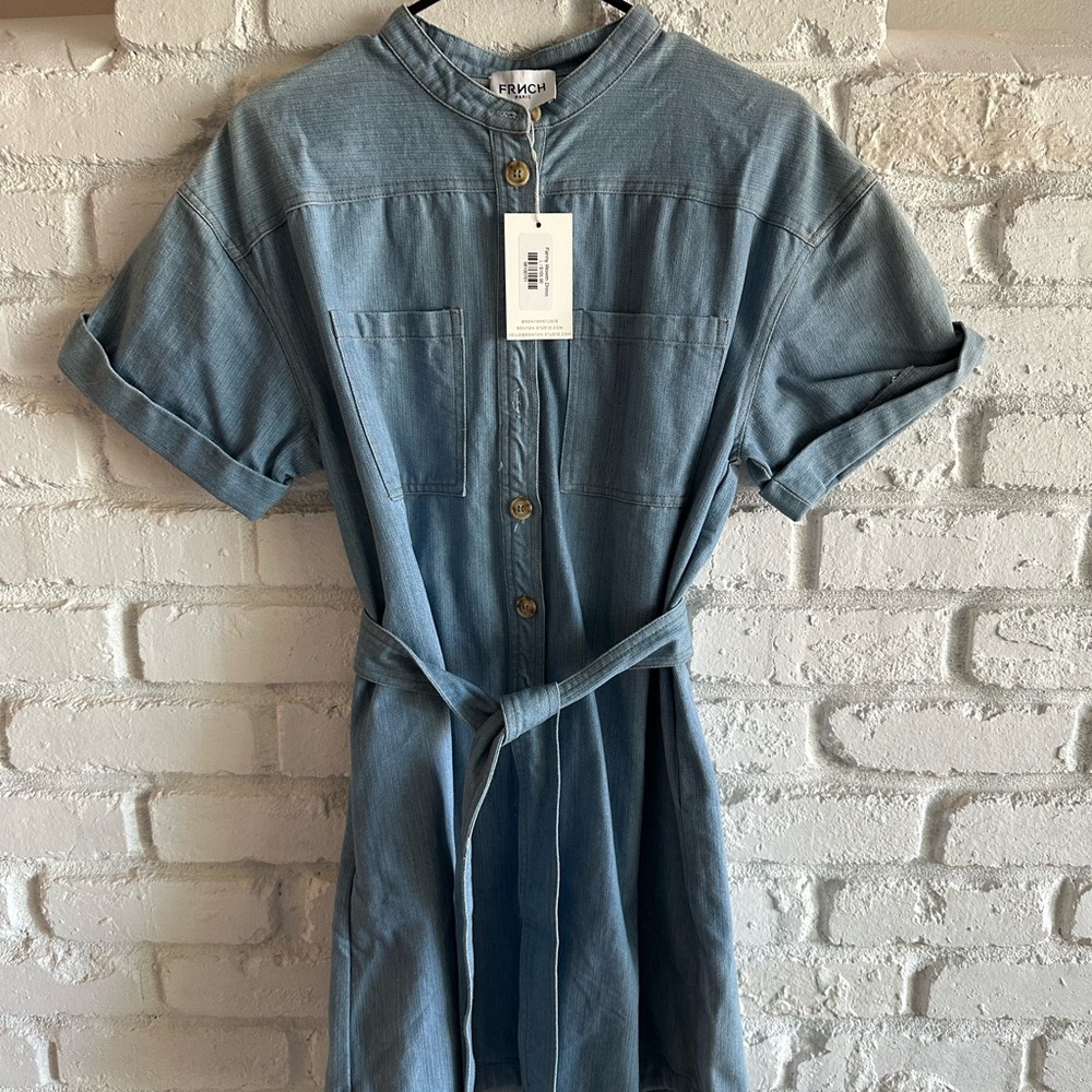 FRNCH Light Blue Denim Dress